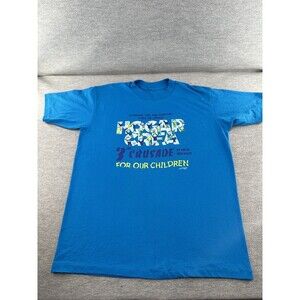 Vintage Men's Hogar Crea 1992 - 3rd Crusade Of Faith & Hope Blue T-Shirt  A50